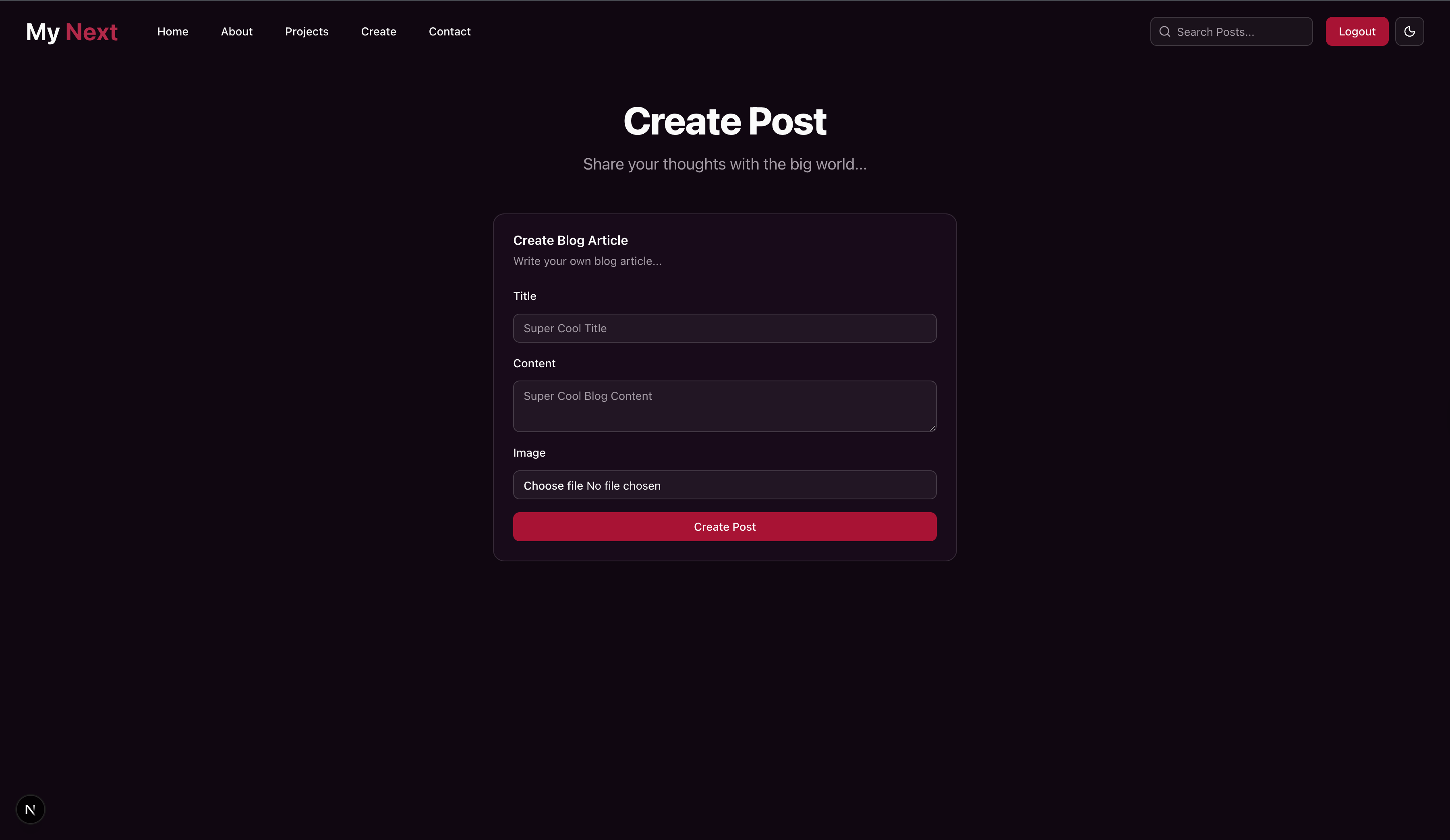 My Next Full-stack Web App