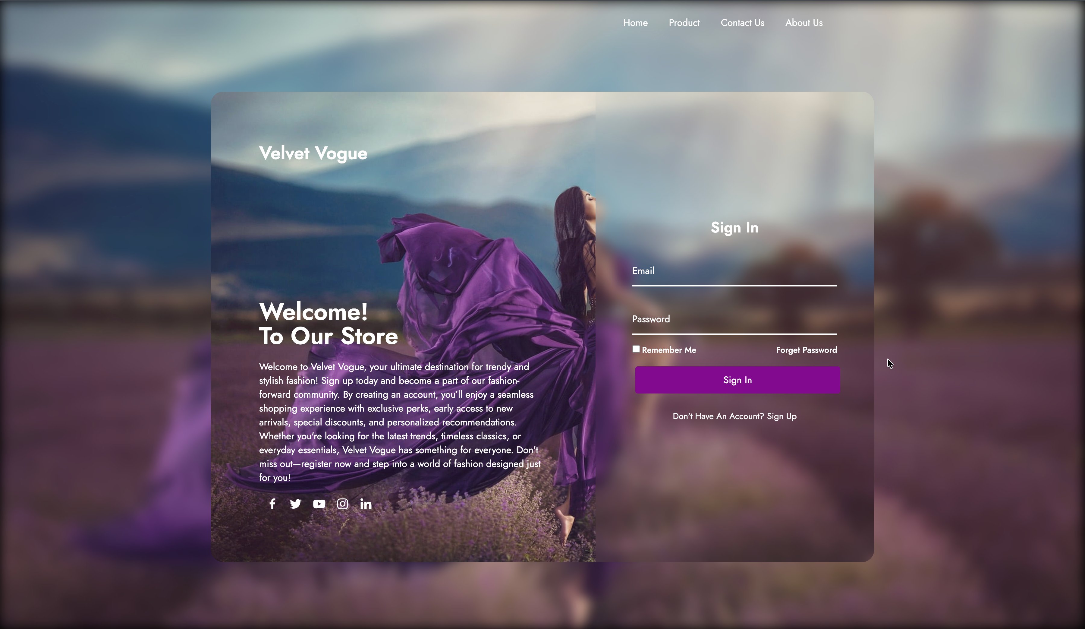 Velvet Vouge Ecommerce Platform