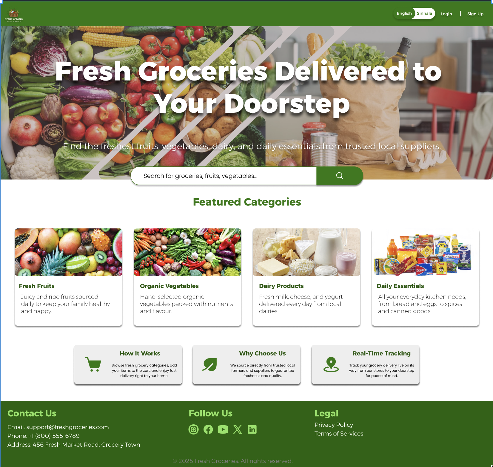 Fresh Grocers Delivery Web App