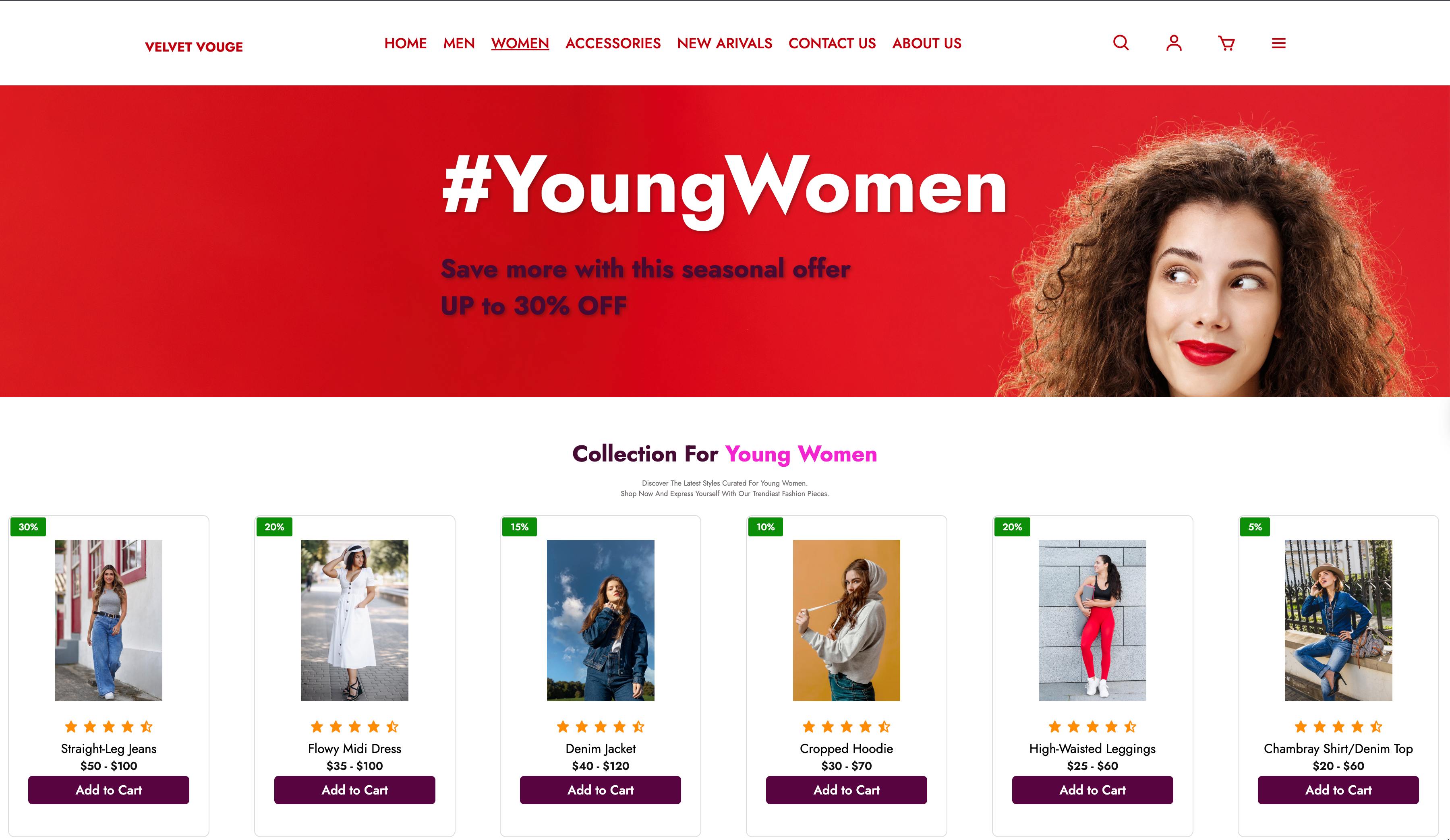 Velvet Vogue Women's Collection